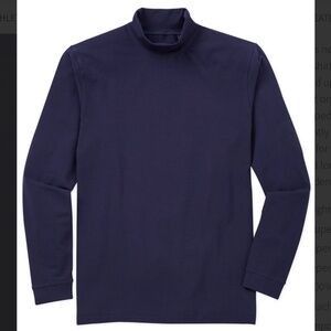 Westport Lifestyle Long Sleeve LustreTech Cotton Stretch Turtleneck - Navy - XLT